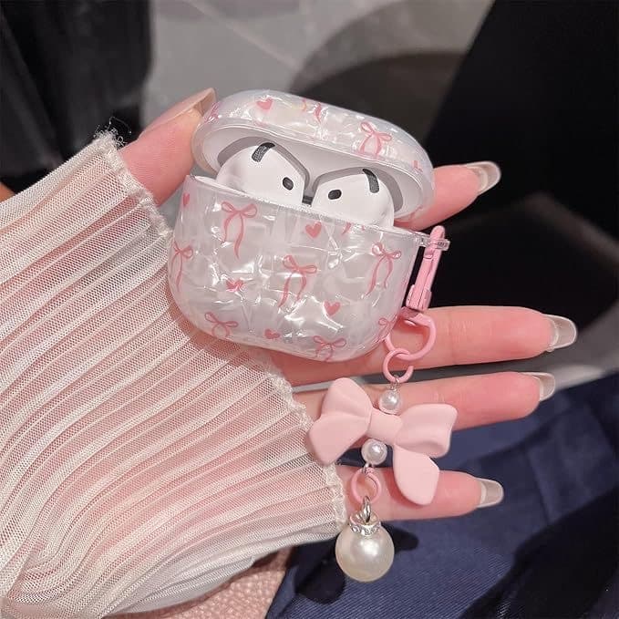 Clear AirPods case with bow